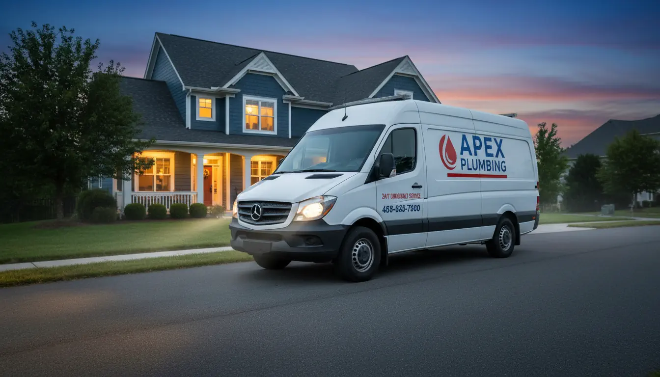 Apex Plumbing Van Arriving